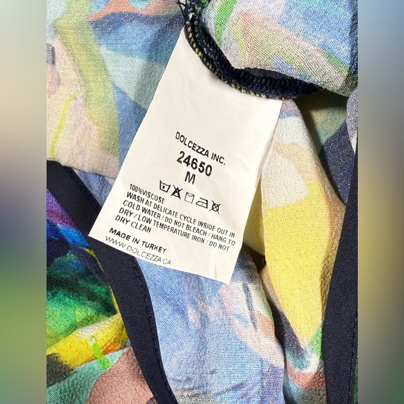 Simply Art By Dolcezza Poncho Style Blouse Womens Medium Lemon Print Colorful - Picture 6 of 9